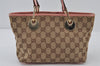 Authentic GUCCI Eclipse Hand Tote Bag Purse GG Canvas Leather 120844 Brown 1071J