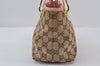 Authentic GUCCI Eclipse Hand Tote Bag Purse GG Canvas Leather 120844 Brown 1071J