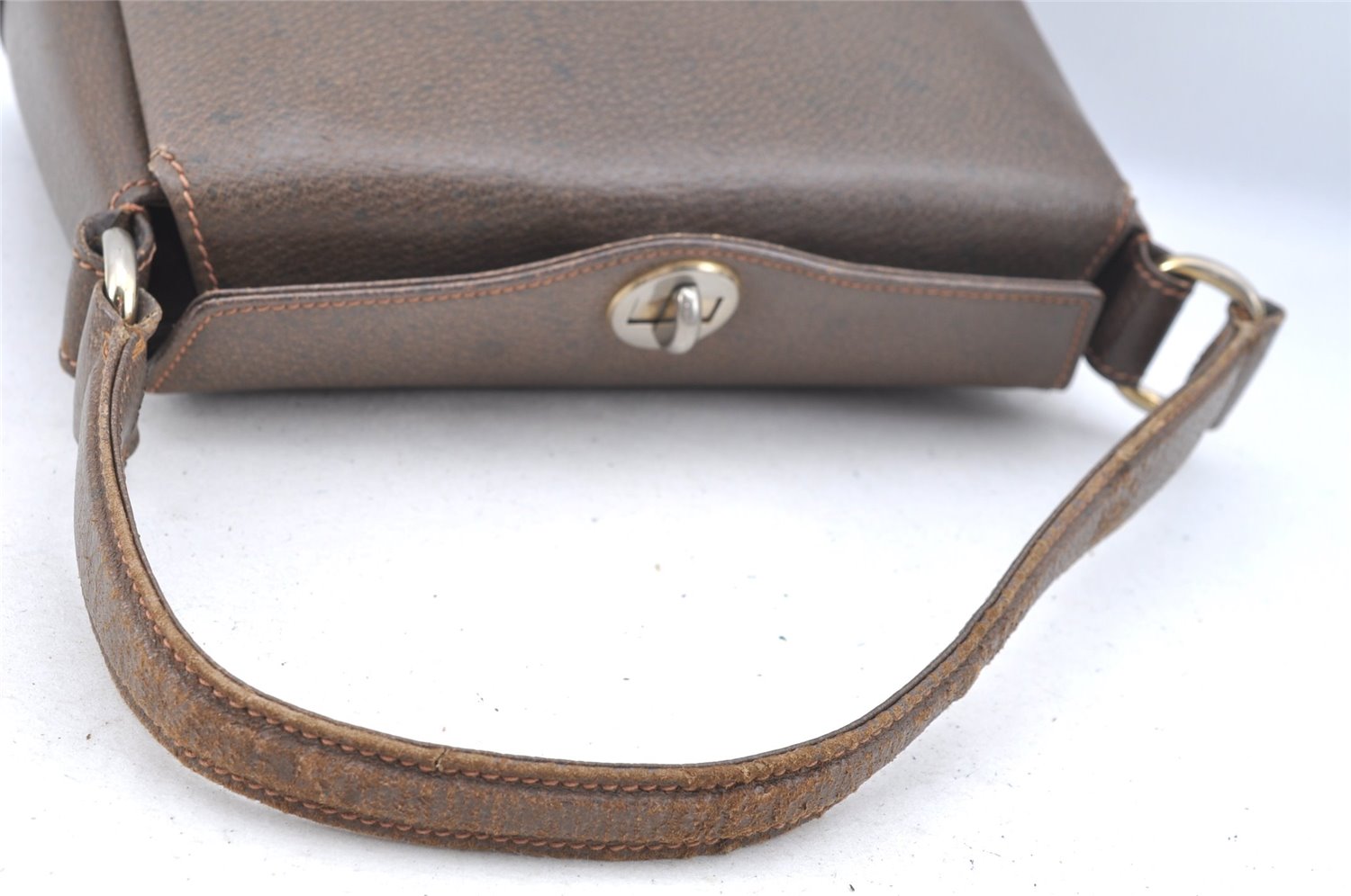 Authentic GUCCI Shoulder Hand Bag Purse Leather Brown 1072C