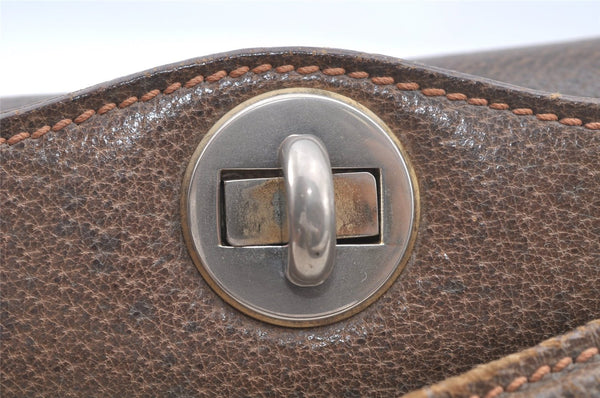 Authentic GUCCI Shoulder Hand Bag Purse Leather Brown 1072C