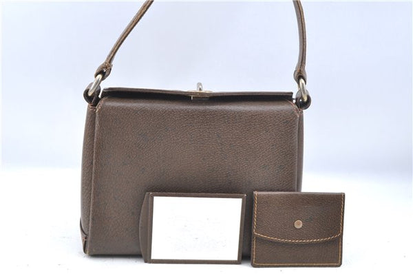 Authentic GUCCI Shoulder Hand Bag Purse Leather Brown 1072C