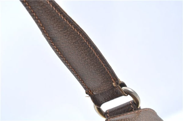 Authentic GUCCI Shoulder Hand Bag Purse Leather Brown 1072C