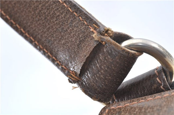 Authentic GUCCI Shoulder Hand Bag Purse Leather Brown 1072C