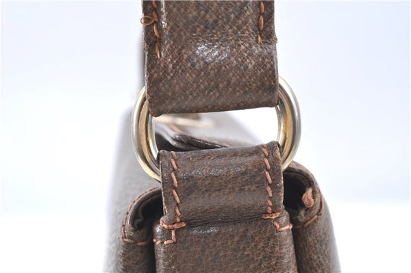 Authentic GUCCI Shoulder Hand Bag Purse Leather Brown 1072C