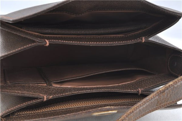 Authentic GUCCI Shoulder Hand Bag Purse Leather Brown 1072C