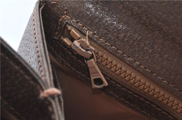 Authentic GUCCI Shoulder Hand Bag Purse Leather Brown 1072C