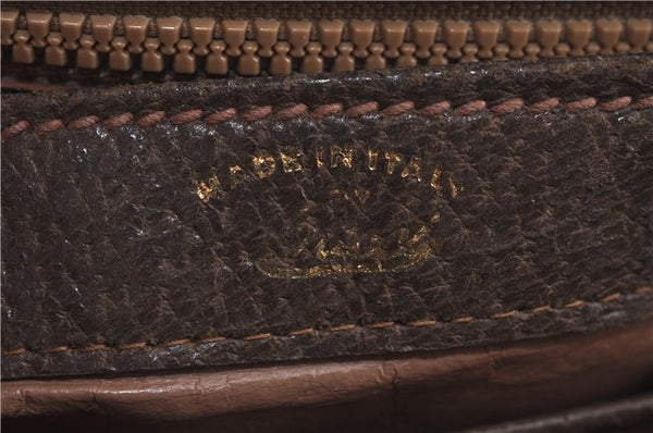 Authentic GUCCI Shoulder Hand Bag Purse Leather Brown 1072C