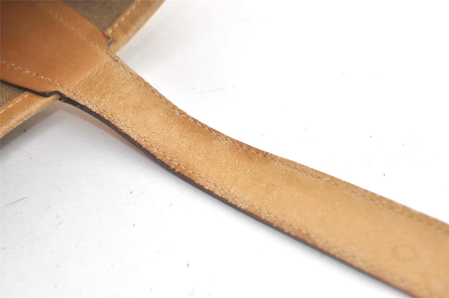 Authentic GUCCI Web Sherry Line Micro GG PVC Leather Tote Bag Brown 1072K