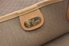 Authentic GUCCI Web Sherry Line Micro GG PVC Leather Tote Bag Brown 1072K