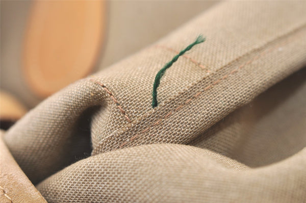 Authentic GUCCI Web Sherry Line Micro GG PVC Leather Tote Bag Brown 1072K