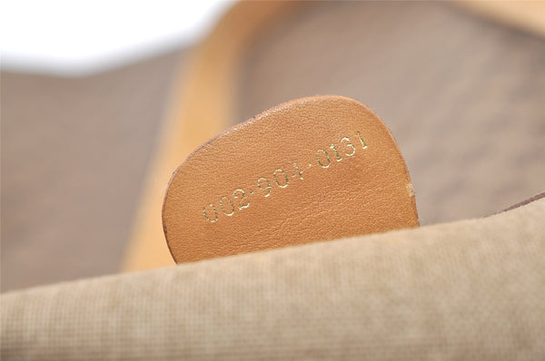 Authentic GUCCI Web Sherry Line Micro GG PVC Leather Tote Bag Brown 1072K