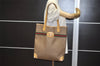 Authentic GUCCI Web Sherry Line Micro GG PVC Leather Tote Bag Brown 1072K
