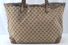 Authentic GUCCI Craft Shoulder Tote Bag GG Canvas Leather Brown 1073K