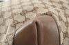 Authentic GUCCI Craft Shoulder Tote Bag GG Canvas Leather Brown 1073K