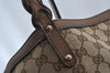 Authentic GUCCI Craft Shoulder Tote Bag GG Canvas Leather Brown 1073K