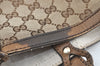 Authentic GUCCI Craft Shoulder Tote Bag GG Canvas Leather Brown 1073K