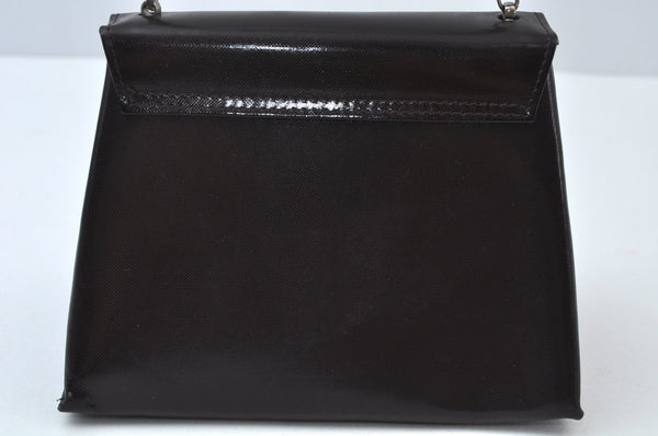 Authentic GIVENCHY Vintage PVC Chain Shoulder Hand Bag Purse Brown 1074J