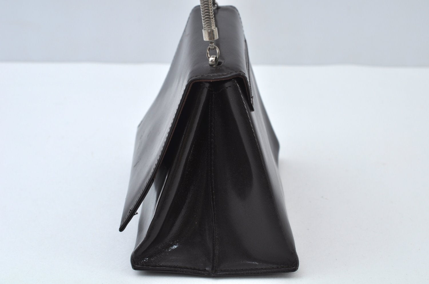 Authentic GIVENCHY Vintage PVC Chain Shoulder Hand Bag Purse Brown 1074J