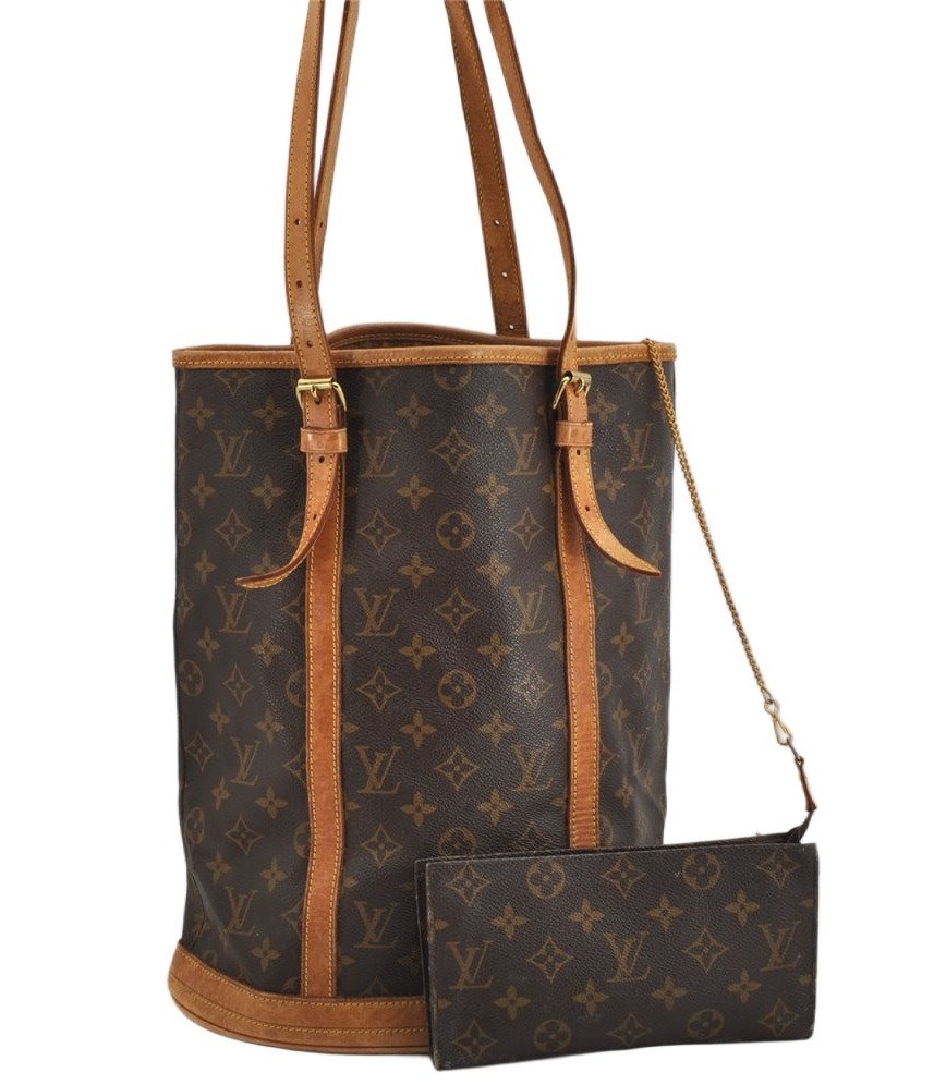 Authentic Louis Vuitton Monogram Bucket GM Shoulder Tote Bag M42236 Junk 1074K