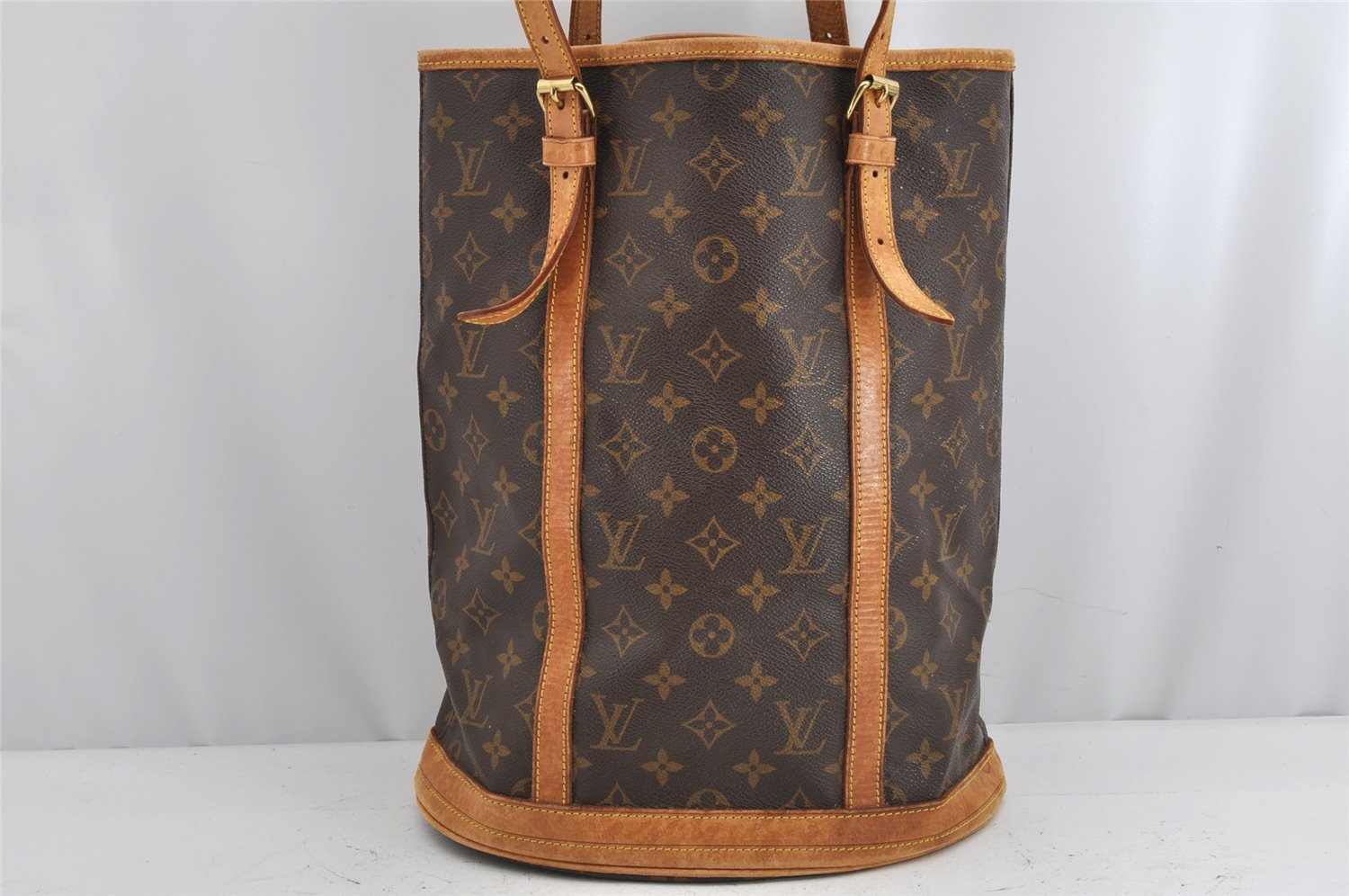 Authentic Louis Vuitton Monogram Bucket GM Shoulder Tote Bag M42236 Junk 1074K