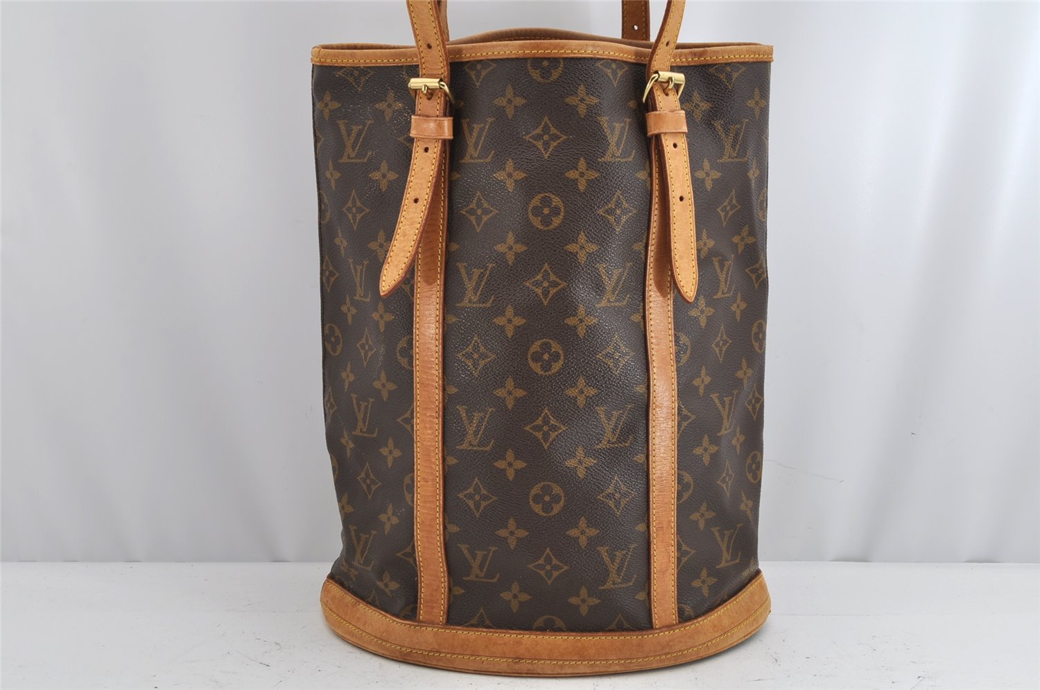 Authentic Louis Vuitton Monogram Bucket GM Shoulder Tote Bag M42236 Junk 1074K