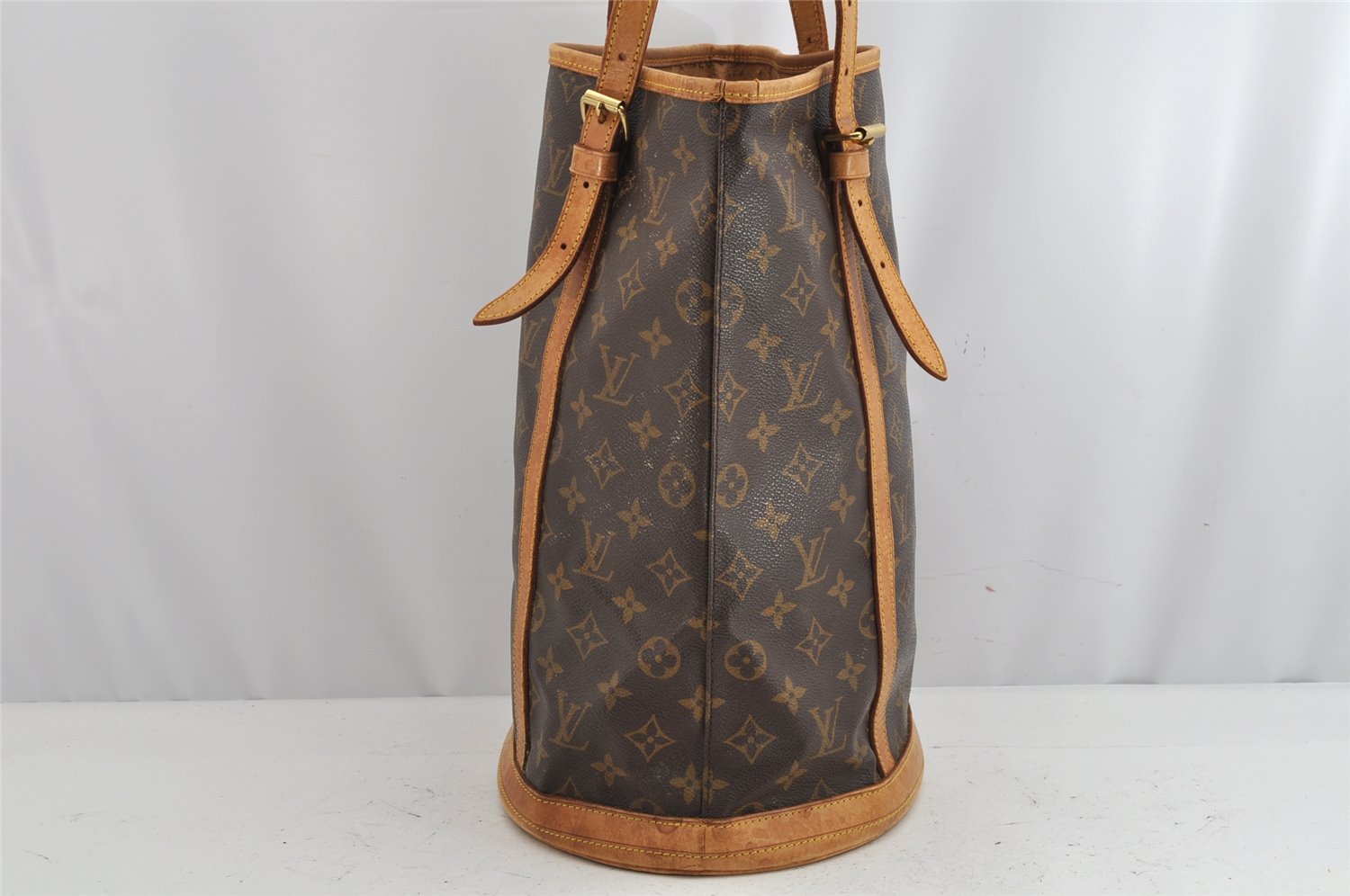 Authentic Louis Vuitton Monogram Bucket GM Shoulder Tote Bag M42236 Junk 1074K