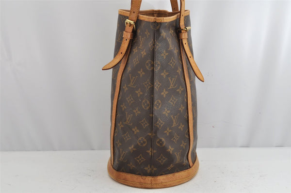Authentic Louis Vuitton Monogram Bucket GM Shoulder Tote Bag M42236 Junk 1074K