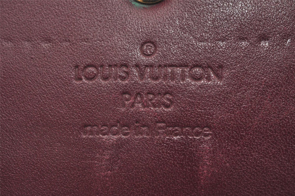 Authentic Louis Vuitton Vernis Portefeuille Sarah Wallet Purple M93577 LV 1076I