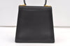 Authentic Salvatore Ferragamo Gancini Leather 2Way Shoulder Hand Bag Black 1076K