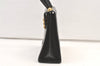 Authentic Salvatore Ferragamo Gancini Leather 2Way Shoulder Hand Bag Black 1076K