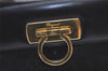 Authentic Salvatore Ferragamo Gancini Leather 2Way Shoulder Hand Bag Black 1076K
