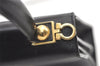 Authentic Salvatore Ferragamo Gancini Leather 2Way Shoulder Hand Bag Black 1076K