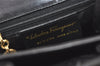 Authentic Salvatore Ferragamo Gancini Leather 2Way Shoulder Hand Bag Black 1076K