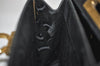 Authentic Salvatore Ferragamo Gancini Leather 2Way Shoulder Hand Bag Black 1076K