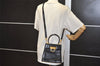 Authentic Salvatore Ferragamo Gancini Leather 2Way Shoulder Hand Bag Black 1076K