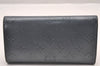 Auth Louis Vuitton Monogram Mat Porte Tresor International Wallet Navy LV 1077I