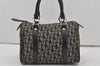 Authentic Christian Dior Trotter Hand Boston Bag Purse Canvas Black 1077J