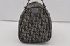 Authentic Christian Dior Trotter Hand Boston Bag Purse Canvas Black 1077J