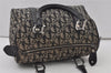 Authentic Christian Dior Trotter Hand Boston Bag Purse Canvas Black 1077J