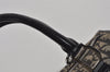 Authentic Christian Dior Trotter Hand Boston Bag Purse Canvas Black 1077J