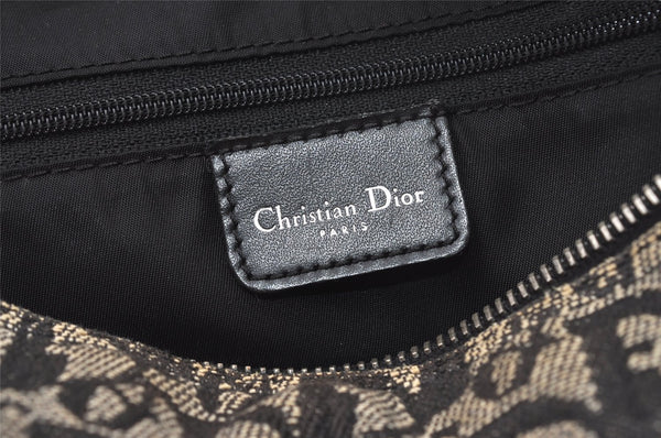 Authentic Christian Dior Trotter Hand Boston Bag Purse Canvas Black 1077J