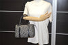 Authentic Christian Dior Trotter Hand Boston Bag Purse Canvas Black 1077J