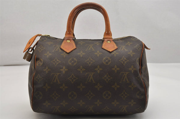 Authentic Louis Vuitton Monogram Speedy 25 Boston Hand Bag M41528 LV 1077K