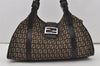 Authentic FENDI Zucchino Shoulder Hand Bag Purse Canvas Leather Brown 1078J