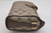 Authentic GUCCI Web Sherry Line Shoulder Bag GG PVC Leather Brown Junk 1078K
