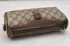 Authentic GUCCI Web Sherry Line Shoulder Bag GG PVC Leather Brown Junk 1078K