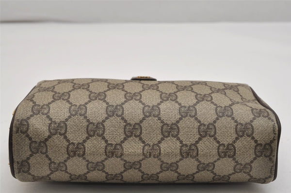 Authentic GUCCI Web Sherry Line Shoulder Bag GG PVC Leather Brown Junk 1078K