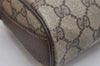 Authentic GUCCI Web Sherry Line Shoulder Bag GG PVC Leather Brown Junk 1078K