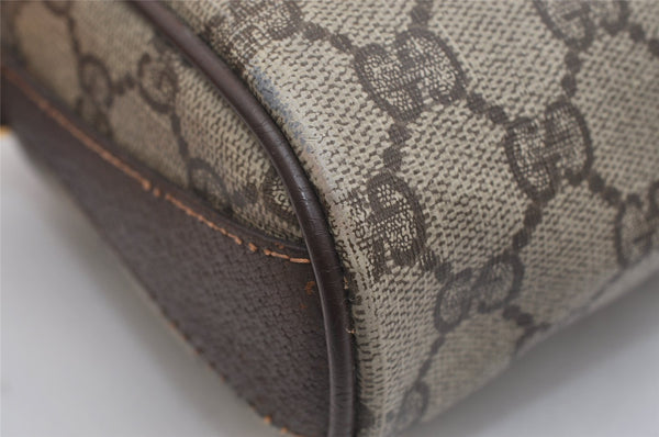 Authentic GUCCI Web Sherry Line Shoulder Bag GG PVC Leather Brown Junk 1078K