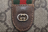 Authentic GUCCI Web Sherry Line Shoulder Bag GG PVC Leather Brown Junk 1078K